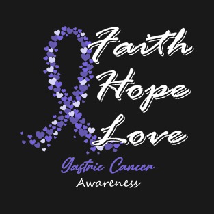 Gastric Cancer Awareness Faith Hope Love - In This Family We Fight Together T-Shirt