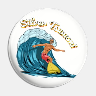 Silver Tsunami Pin