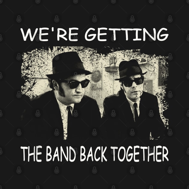 Hats and Shades Brothers T-Shirt - Iconic Style of Jake and Elwood by Black Demon Bear