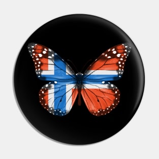 Norwegian Flag  Butterfly - Gift for Norwegian From Norway Pin