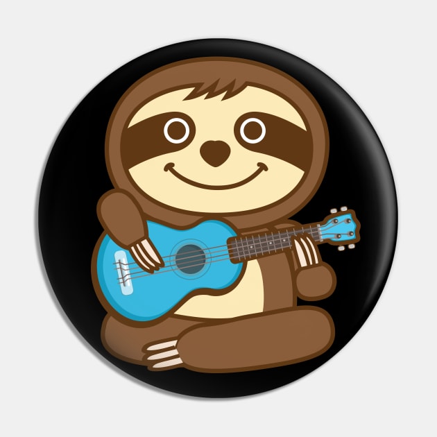 Sloth Ukulele Pin by Plushism