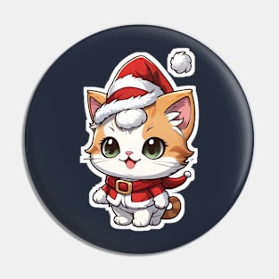 Cat Christmas Pin