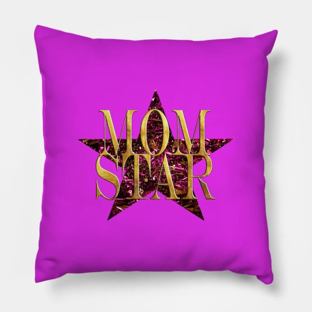 Sparkle and Shine MomSter Purple Foil Pillow by Angelic Gangster