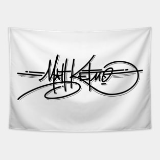 MattKetmo Signature Graffiti White T-Shirt Tapestry