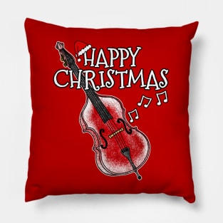 Christmas Double Bass Bassist Musician Xmas 2022 Pillow