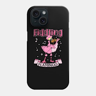 Fiddling Flamingo - Flamingo on the fiddle Phone Case