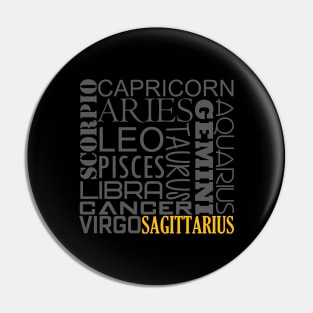 Sagittarius Zodiac Montage Pin