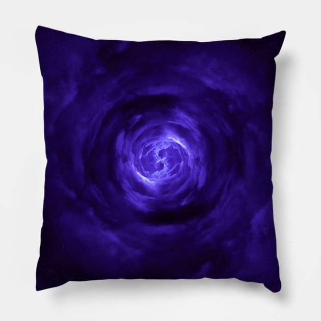 Purple Wormhole in Space Pillow by The Black Panther