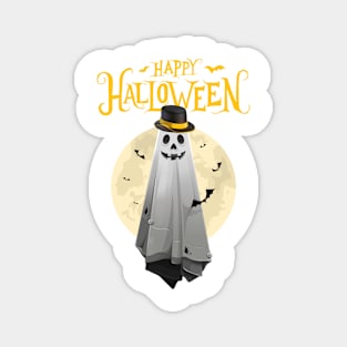 Halloween Creepy Ghost with a Hat Magnet