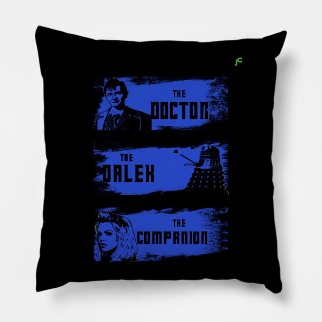 The Doctor,The Dalek,The Companion Pillow by jimmygatti