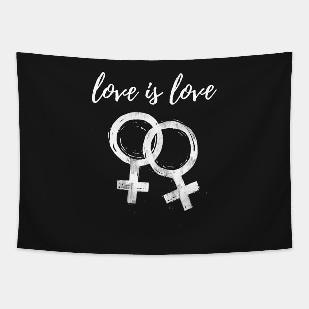 Love is Love Queer Femme Tapestry by IllustratedActivist