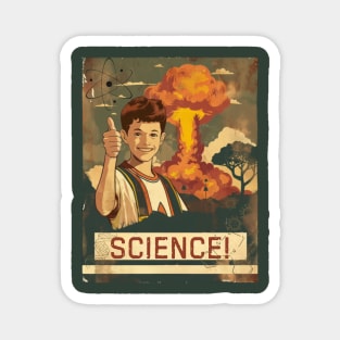 Science, retro style, explosion, atomic bomb Magnet