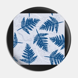 fern leaves classic blue, light version Pin