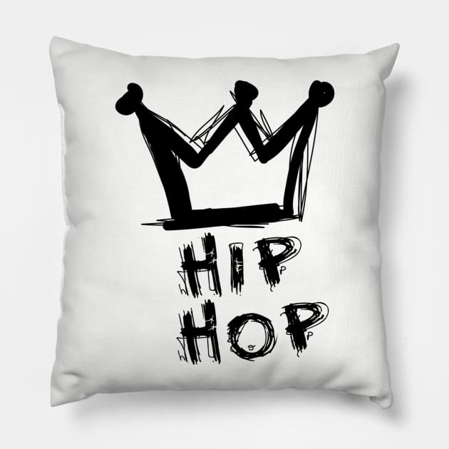 Hip hop is king Pillow by obmik