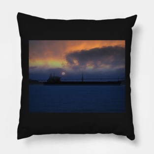 Golden Gate Tanker at Sunset Pillow