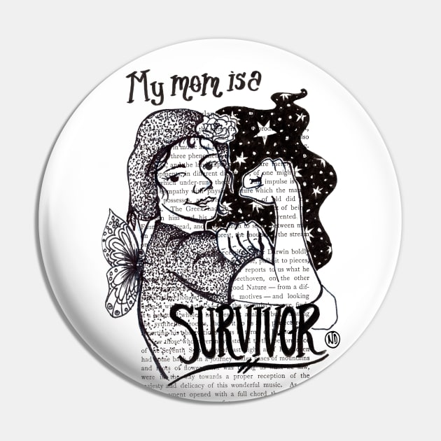 My Mom is a Survivor Pin by Polkadotdreamer