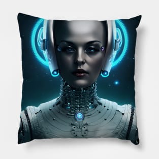 Cyborg Space Alien Girl Pillow