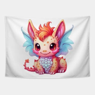 Kawaii Dragon Drawing Tapestry