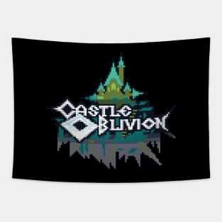 Castle Oblivion Logo Pixel Art Tapestry