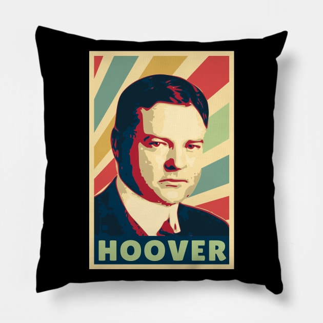 Herbert Hoover Vintage Colors Pillow by Nerd_art