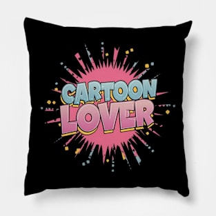 Hipster Cartoon Bliss: 80s Lover's Fantasy Pillow