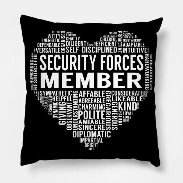 Security Forces Member Heart Pillow by LotusTee