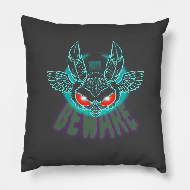 Mothman cometh Pillow by TxfriedCMFL