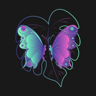 Butterflies and Monstera Cyberpunk T-Shirt