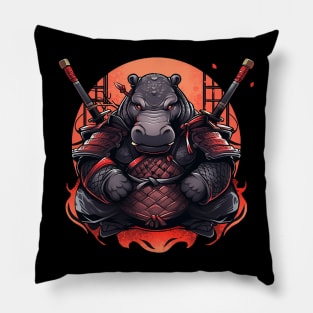 samurai hippo Pillow