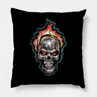 Chrome Skull Pillow