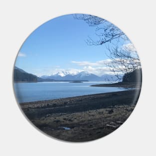 Southeast Alaska coastline with Glacial Mountains Pin