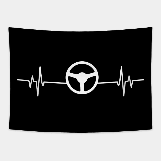 Car Race heartbeat - Cool Funny Driving Lover Gift Tapestry by DnB