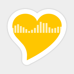 Orange Graphic Equalizer Heart Magnet