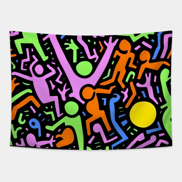 Celebrating Friendship - Graffiti  Abstract Art Tapestry by Artilize