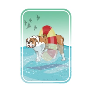 British bulldog swimming in the ocean T-Shirt