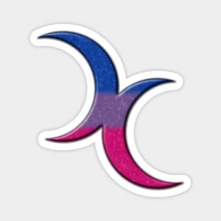 Bisexual Pride Flag Colored Crescent Moons Symbol Magnet