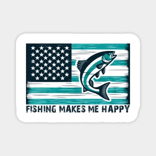 FISHING MAKES ME HAPPY Funny Quote Hilarious Sayings Humor Gift Magnet