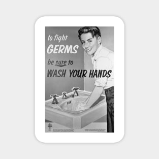 Wash Your Hands: Retro Covid Awareness Poster Magnet