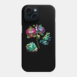 Rainforest Wonders: Orchid, Amazonite, and Frog Phone Case