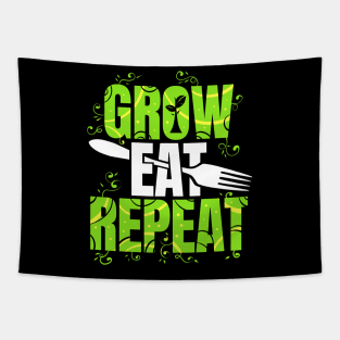 Grow Eat Repeat Vegetarian Vegan Tapestry