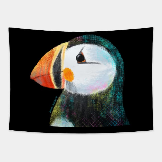 Puffin Tapestry by julianamotzko