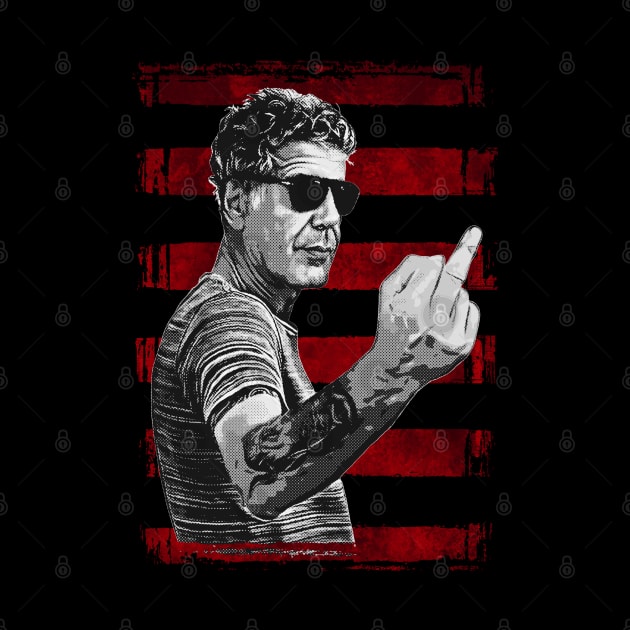 Anthony Bourdain-Middle Finger-Grunge Style by Mr.FansArt