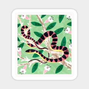 Snake and flowers Magnet