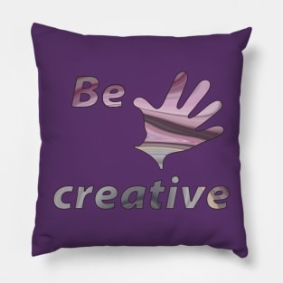 creative hand patterned with pink grey background slice agate Pillow