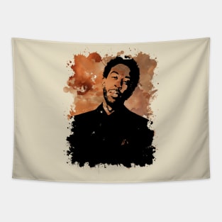 American Rapper Ludacris - Brown Watercolor Splash T-Shirt Tapestry