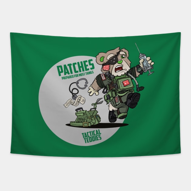 PATCHES (OD Green) Tapestry by hiwez