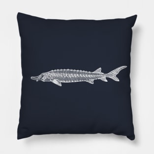 Common Sturgeon fish drawing for animal lovers Pillow