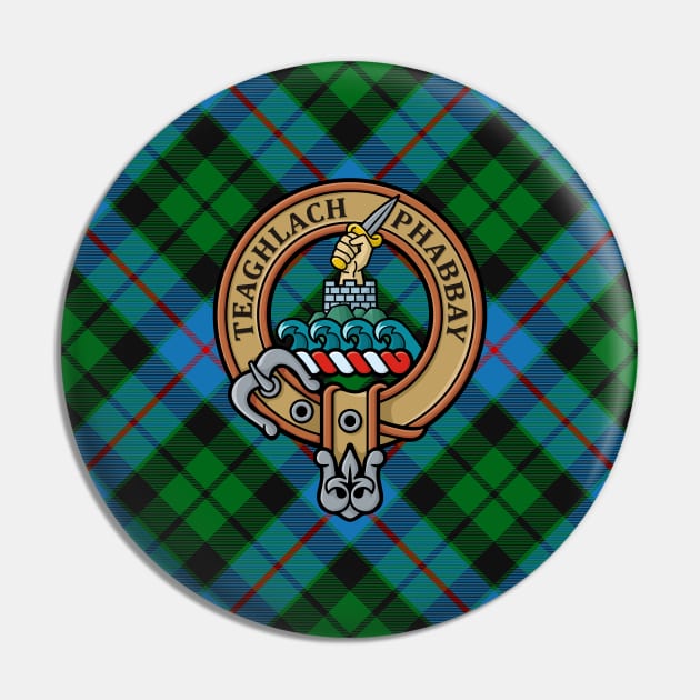 Clan Morrison Crest over Hunting Tartan Pin by sifis