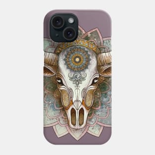 Cow skull mandala Phone Case