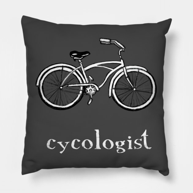 Cycologist Funny Bike Bicycle Humor Pillow by pepekauai